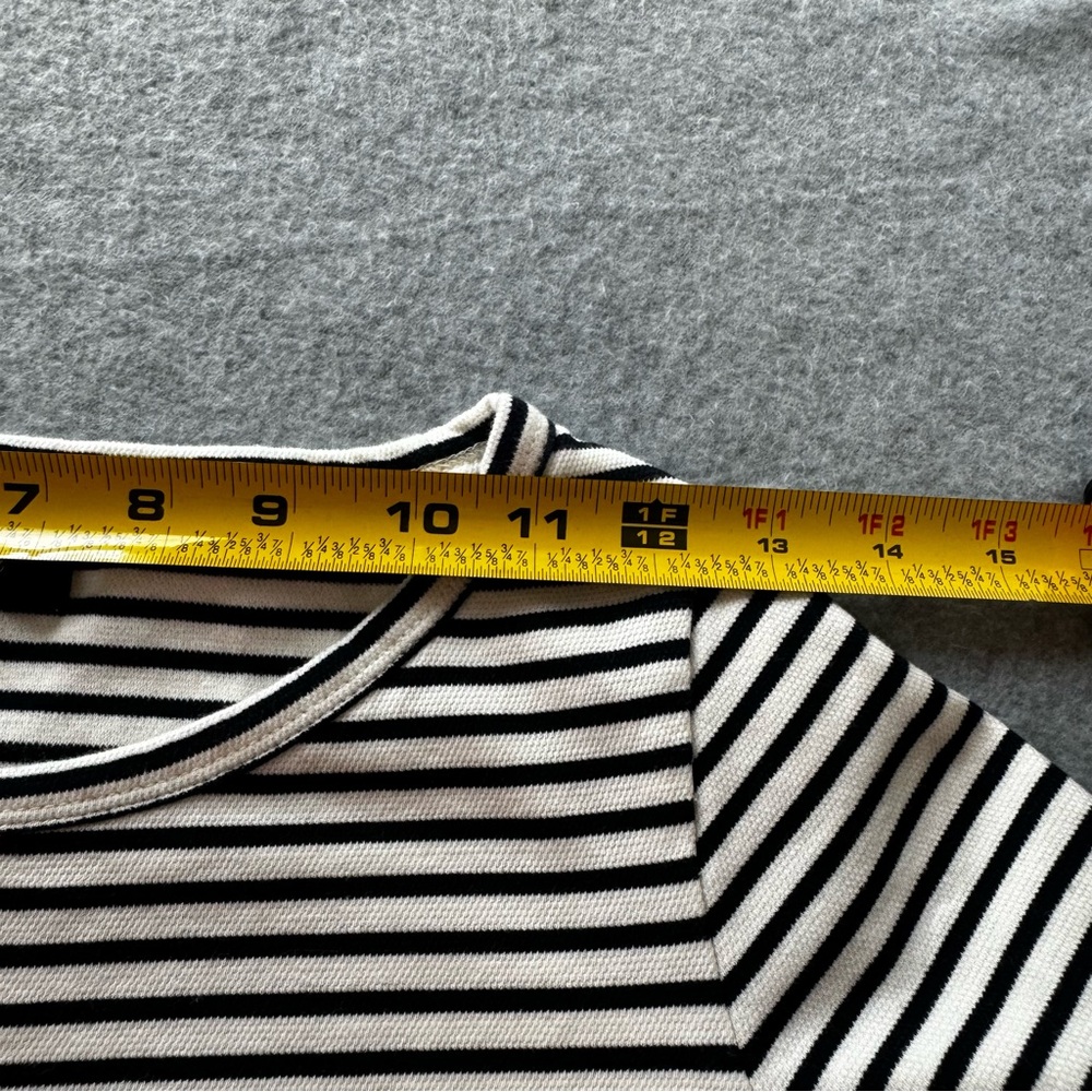 Madewell Dockside White & Navy Striped Cotton Dress With Pockets Short Sleeve XS - Picture 5 of 9